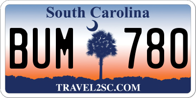 SC license plate BUM780