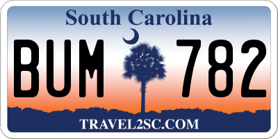 SC license plate BUM782