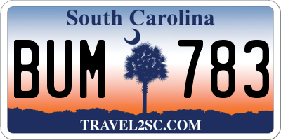 SC license plate BUM783