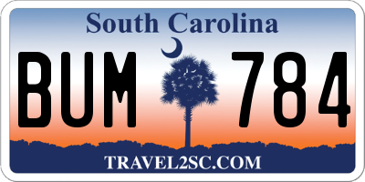 SC license plate BUM784