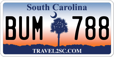 SC license plate BUM788