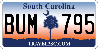 SC license plate BUM795