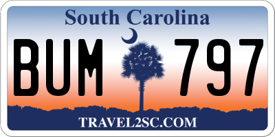 SC license plate BUM797