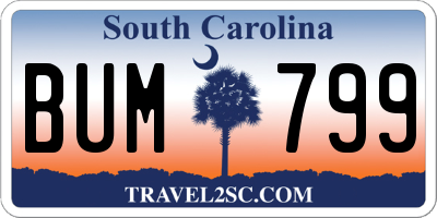 SC license plate BUM799