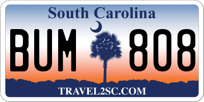 SC license plate BUM808