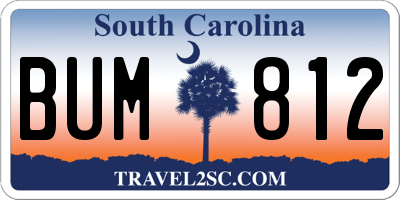 SC license plate BUM812