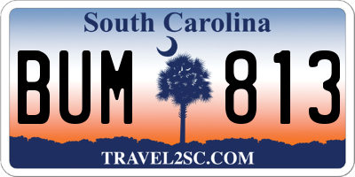 SC license plate BUM813