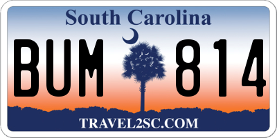SC license plate BUM814