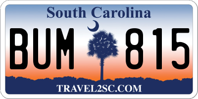 SC license plate BUM815
