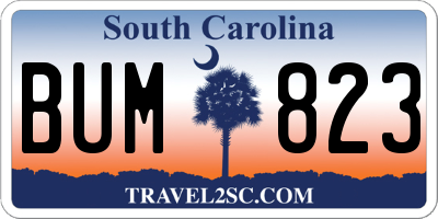 SC license plate BUM823