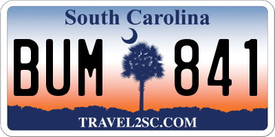 SC license plate BUM841