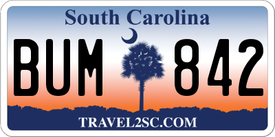 SC license plate BUM842