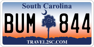 SC license plate BUM844