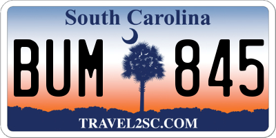 SC license plate BUM845