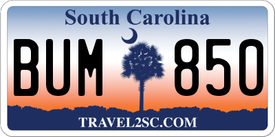 SC license plate BUM850