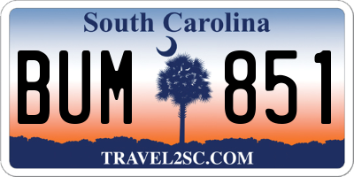 SC license plate BUM851