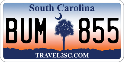 SC license plate BUM855
