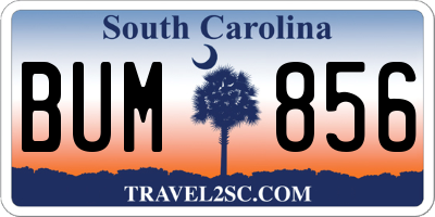 SC license plate BUM856