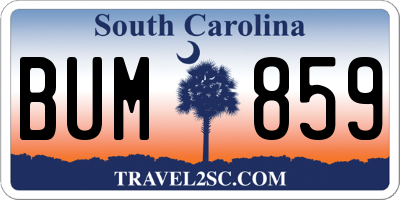SC license plate BUM859