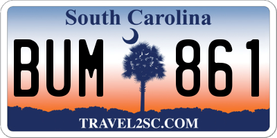 SC license plate BUM861