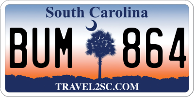 SC license plate BUM864