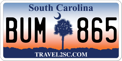SC license plate BUM865