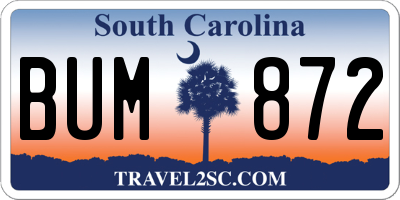 SC license plate BUM872