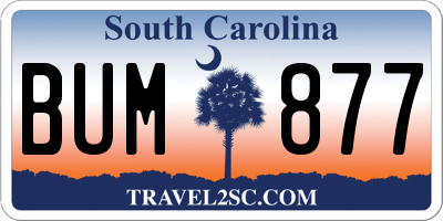 SC license plate BUM877