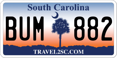 SC license plate BUM882