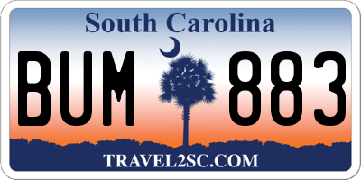 SC license plate BUM883
