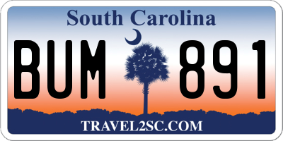 SC license plate BUM891