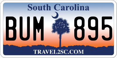 SC license plate BUM895