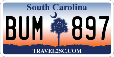SC license plate BUM897