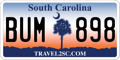 SC license plate BUM898