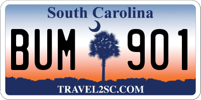 SC license plate BUM901