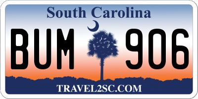 SC license plate BUM906