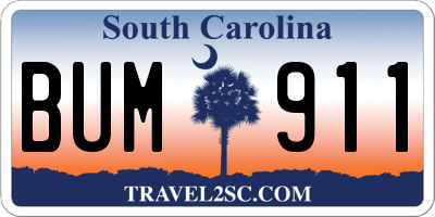 SC license plate BUM911