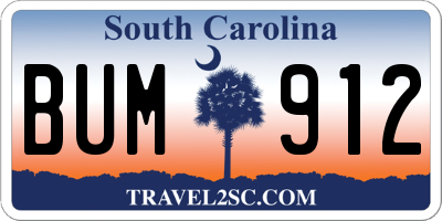 SC license plate BUM912
