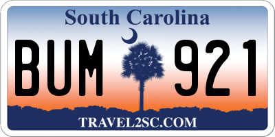 SC license plate BUM921