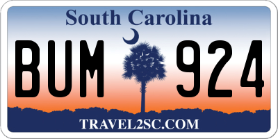 SC license plate BUM924