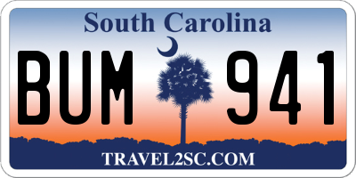 SC license plate BUM941
