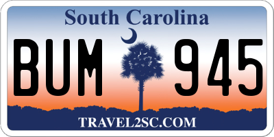 SC license plate BUM945