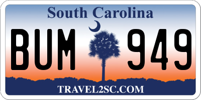 SC license plate BUM949