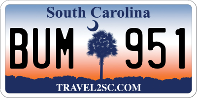 SC license plate BUM951