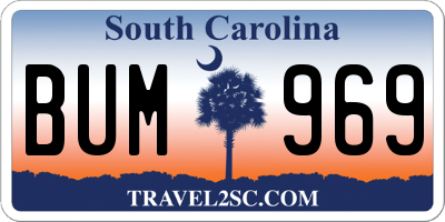 SC license plate BUM969