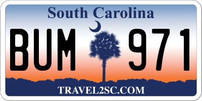 SC license plate BUM971