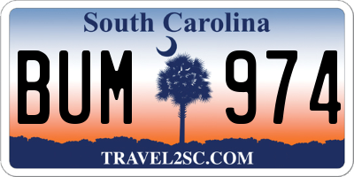 SC license plate BUM974