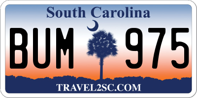 SC license plate BUM975