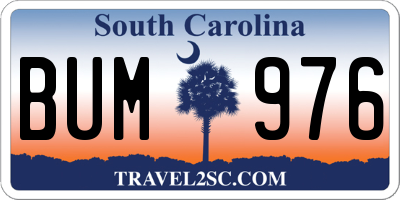 SC license plate BUM976
