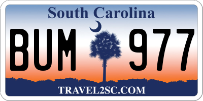 SC license plate BUM977